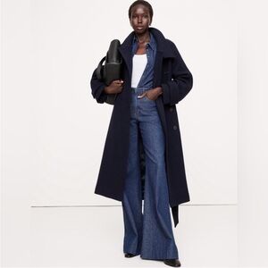 NWT! Banana Republic Navy Blue Italian Melton Trench Coat 💫🔹